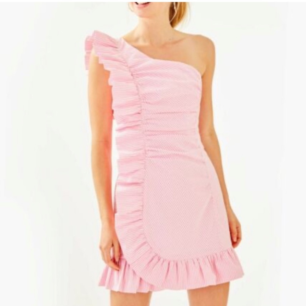 Lily Pulitzer Tiffani Seersucker Pink Dress